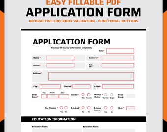 Fillable Employee Application, Job Application Template, Application for Employment, Editable New Employee Application Form, HR Template