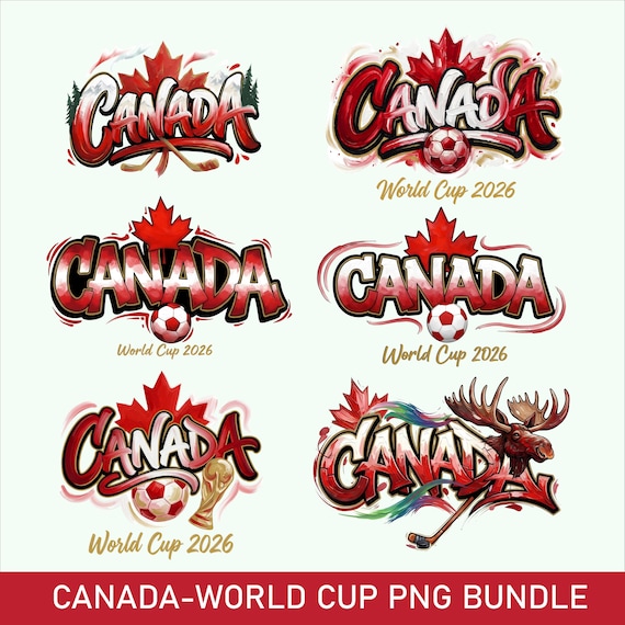 Canada World Cup 2026 PNG Bundle, Canadian Soccer Clipart, Canada Sports PNG, Football Graphic Bundle, Canada Soccer PNG Set, Digital Design
