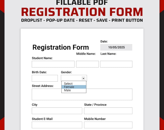 Buy Registration Form Layout Template | Document Form Template ...