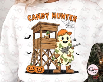 Camo Ghost Boys Halloween PNG, Candy Hunter PNG, Camouflage Pumpkin PNG, Halloween Ghost Hunting Sublimation Design, Pumpkin Season Design