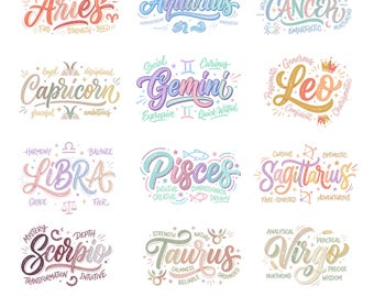 12 Zodiac Graffiti PNG Bundle, Street Art Zodiac Signs Clipart, Graffiti Style Astrology Horoscopes Shirt Png, Urban Horoscope PNG Set