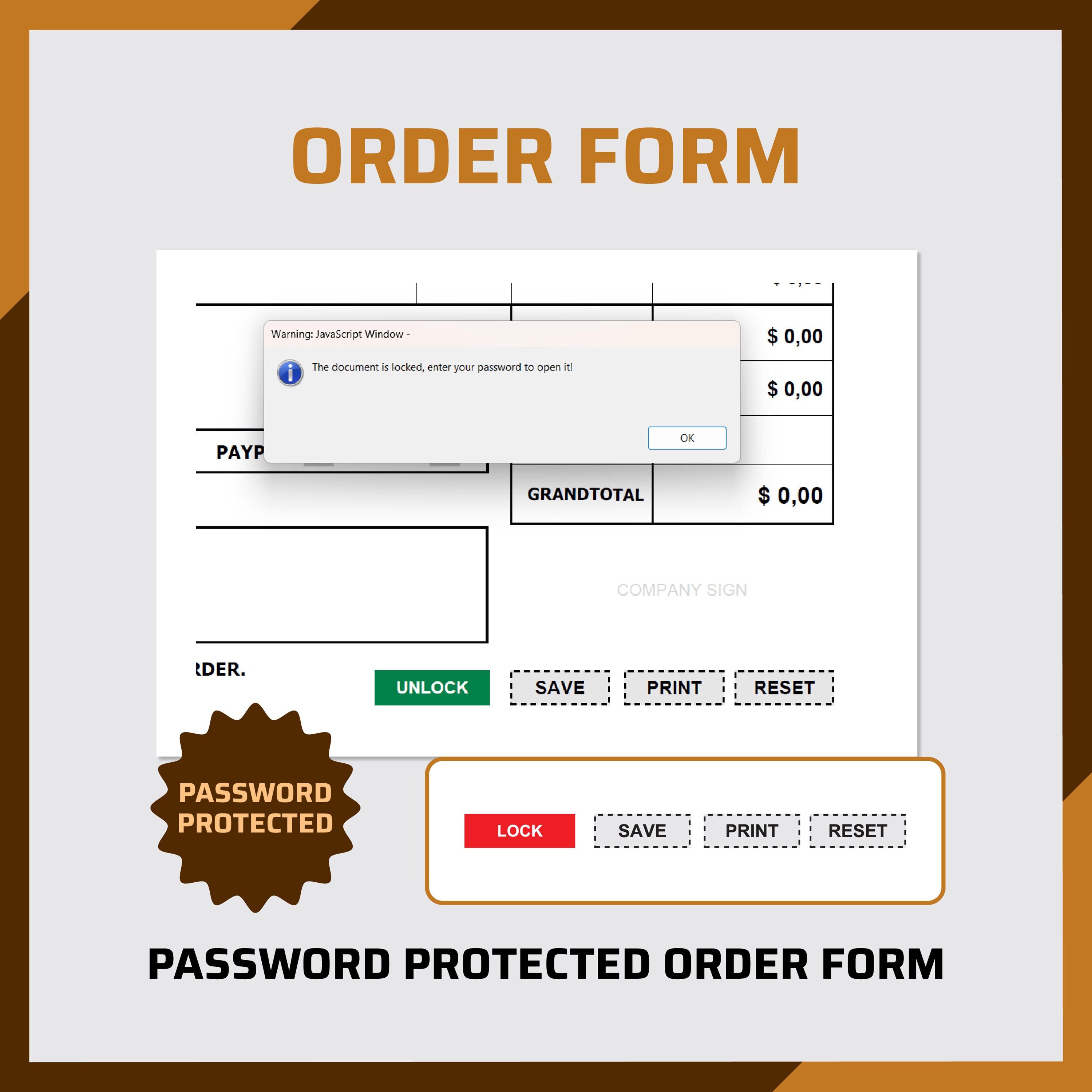 Fillable Order Form Template Printable, Order Form for Small Business ...