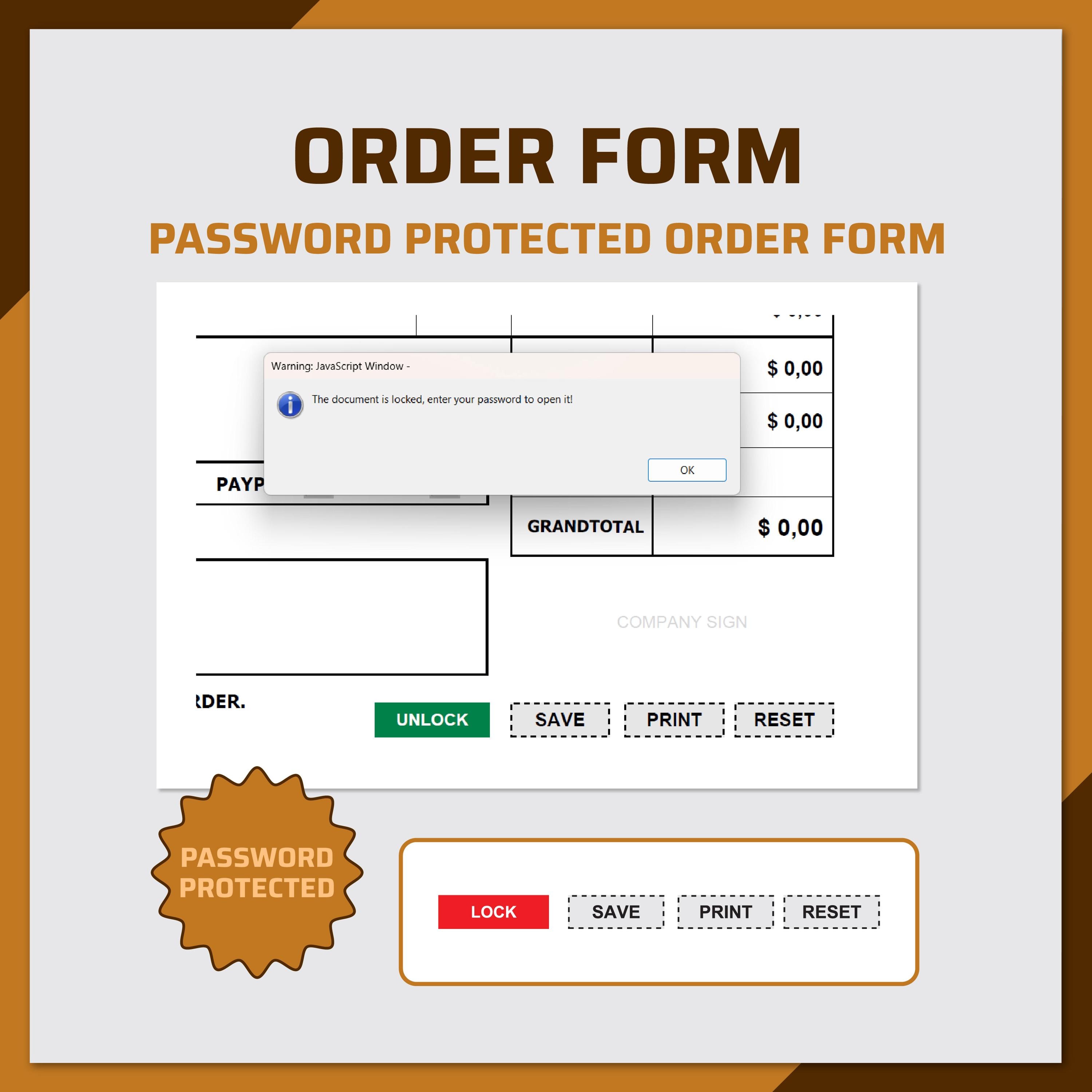 Fillable Order Form Template Printable, Order Form for Small Business ...