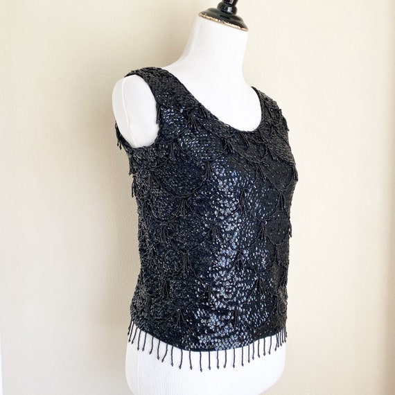 1960s Beaded Sequin Sleeveless Top Shell Hong Kong Womens - Etsy