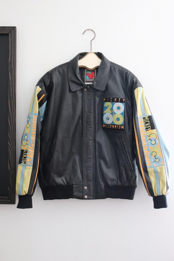 1990s Mickey Mouse Leather Jacket 2000 Millenium E