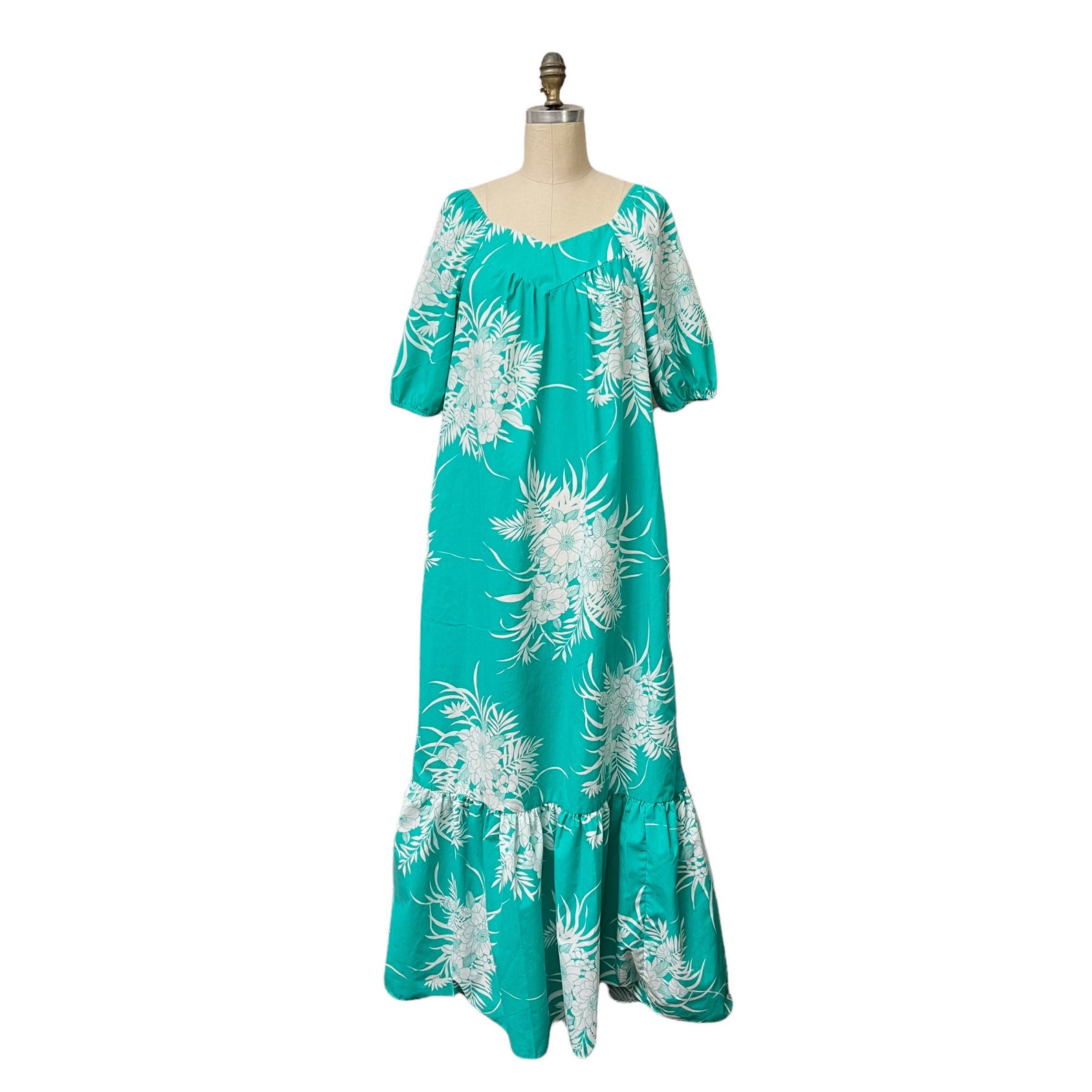 Hilo Hatties Floral Mumu Dress Oversized Cotton Maxi Summer Etsy