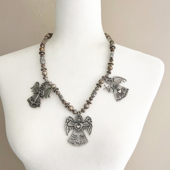Marcie Pewter Angel Set Earrings Necklace Bracele… - image 2