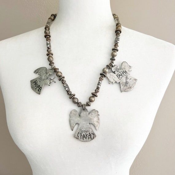 Marcie Pewter Angel Set Earrings Necklace Bracele… - image 3