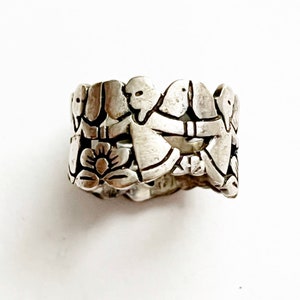 James Avery Ring Retired Continuous Angels Sterling Silver 4 3/4