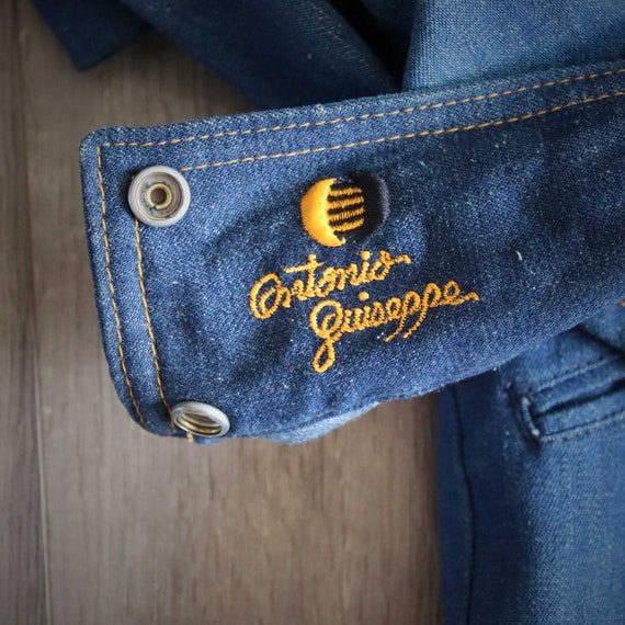 1970s Antonio Guiseppe Denim Jacket Gold Embroide… - image 8