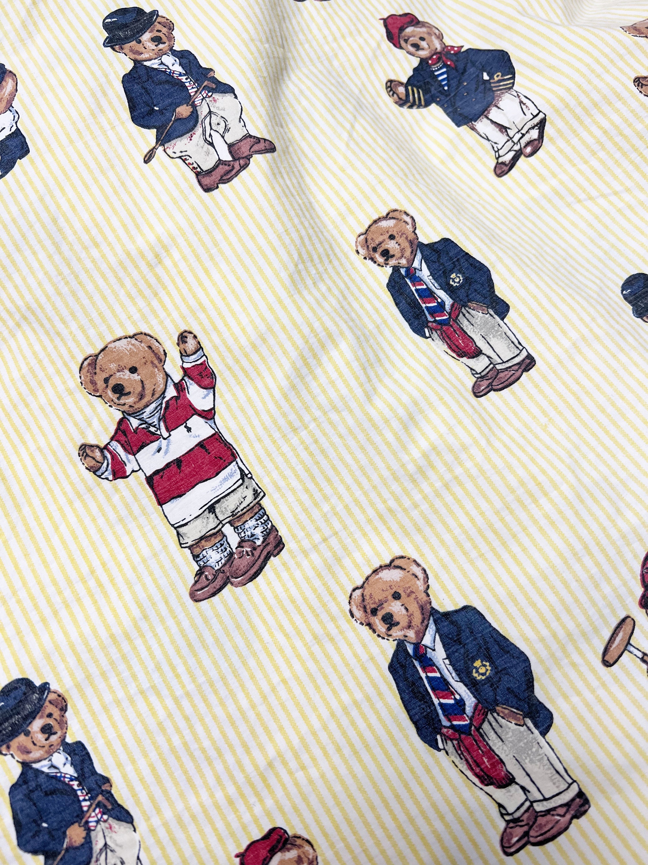 Polo Ralph Lauren Teddy Bear Sheets Yellow Stripes Full Size - Etsy