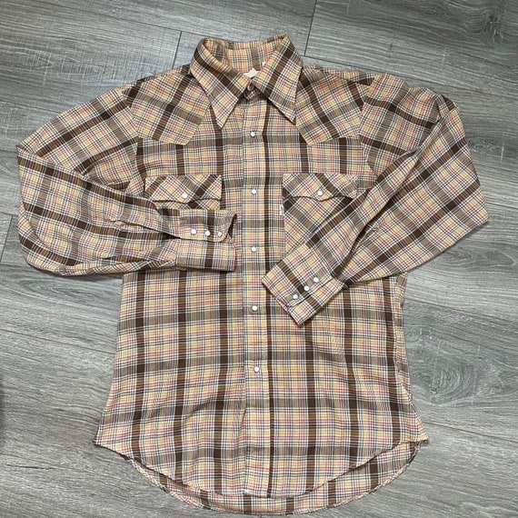 1980s Levis Pearl Snap Plaid Shirt Slim Fit Western Made in - Etsy Ireland