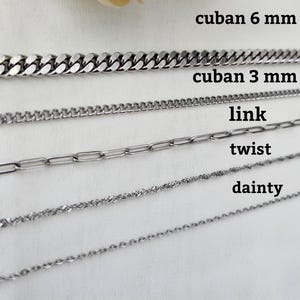 Silver Chain UNISEX chain Stainless Steel chain Stainless Steel Cuban Chain Necklace for Men Women Gift For Kids gift for her gift for him