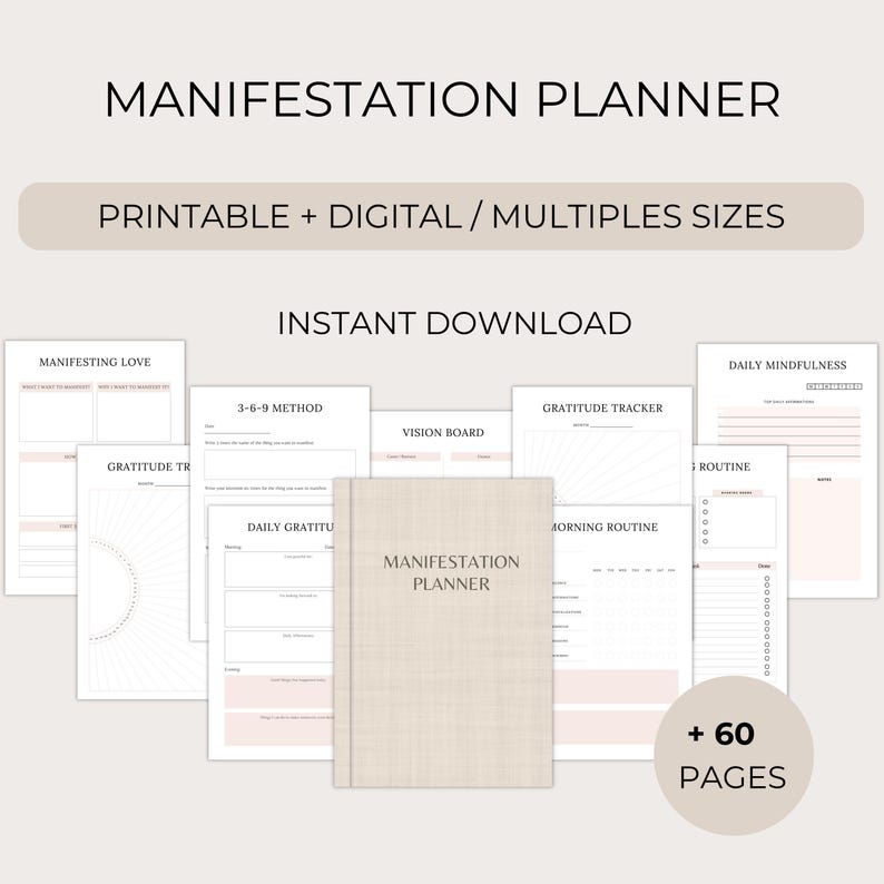 Manifestation Planner, Manifestation Journal, Law of Attraction ...