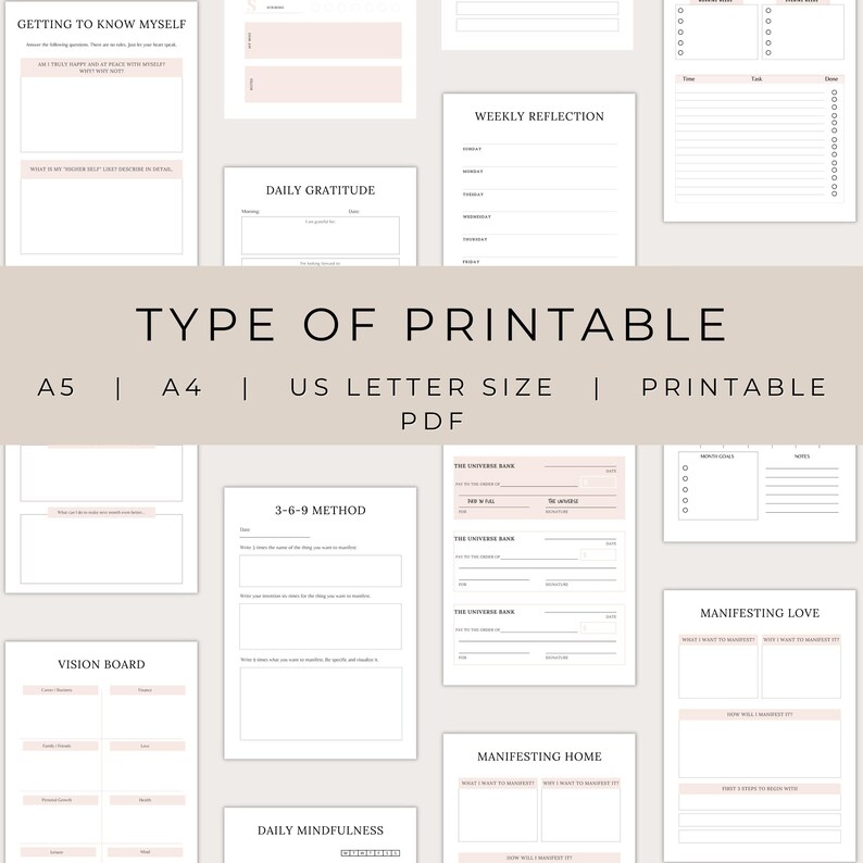 Manifestation Planner, Manifestation Journal, Law of Attraction ...