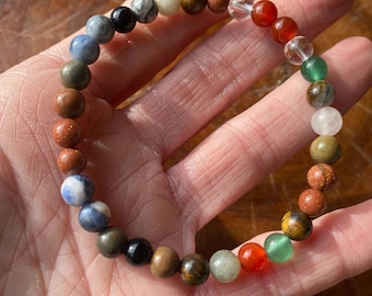 Multi-gemstone crystal bracelet