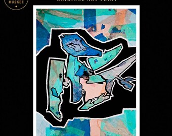 Husk Seahorse Graffiti Art Print | Abstract Seahorse Wall Art | Modern Coastal Ocean Decor