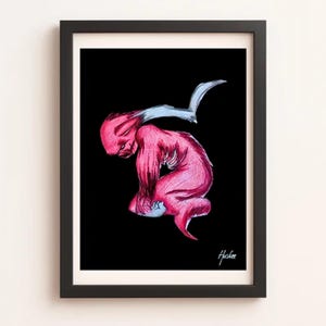 Creature Art Print | Surreal Horror Wall Art | Dark Fantasy Illustration | Gothic Decor