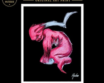Creature Art Print | Surreal Horror Wall Art | Dark Fantasy Illustration | Gothic Decor