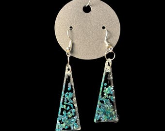 Sea glass Resin Drop earrings