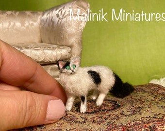 Miniatura di casa delle bambole OOAK Animale gatto - Miniature Malinik