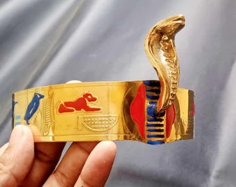 Egyptian Queen Cleopatra Brass Cobra Crown Headband