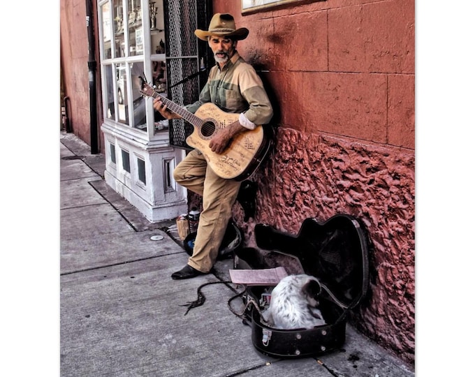 New Orleans Street Musician Poster - Vibrant French Quarter Art Print - Semi-Glossy Paper