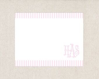 Personalized Pink Monogram Thank You Cards // stationery // note cards // envelopes // girl