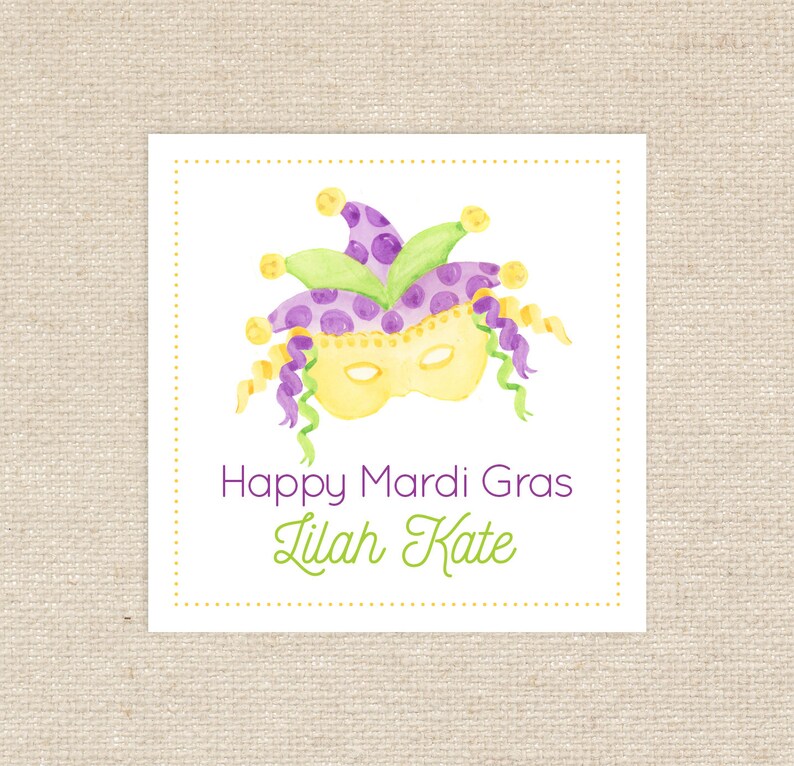 25 Printed Mardi Gras Tags image 1