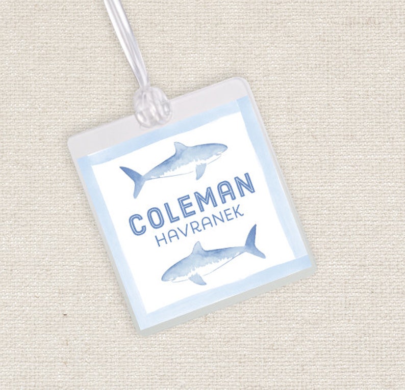 shark luggage tags