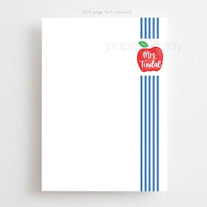 100 pg. Watercolor Apple Notepad // personalized // graduation // gift// classic // thank you // notecard // note // teacher // appreciation