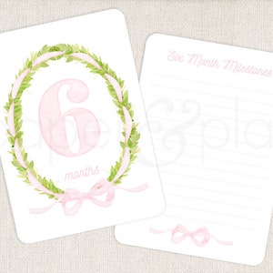 Watercolor Pink Baby Milestone Cards // baby // month cards // baby shower // gift
