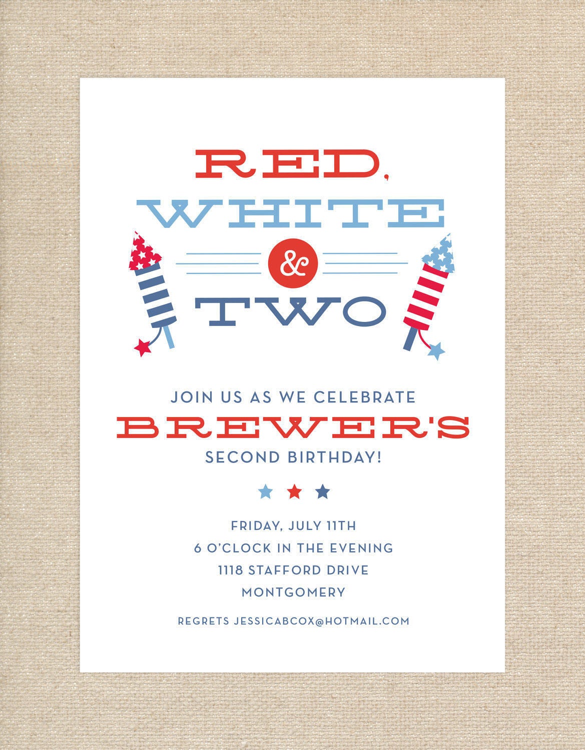 Patriotic Birthday Invitations // printable // printed // | Etsy