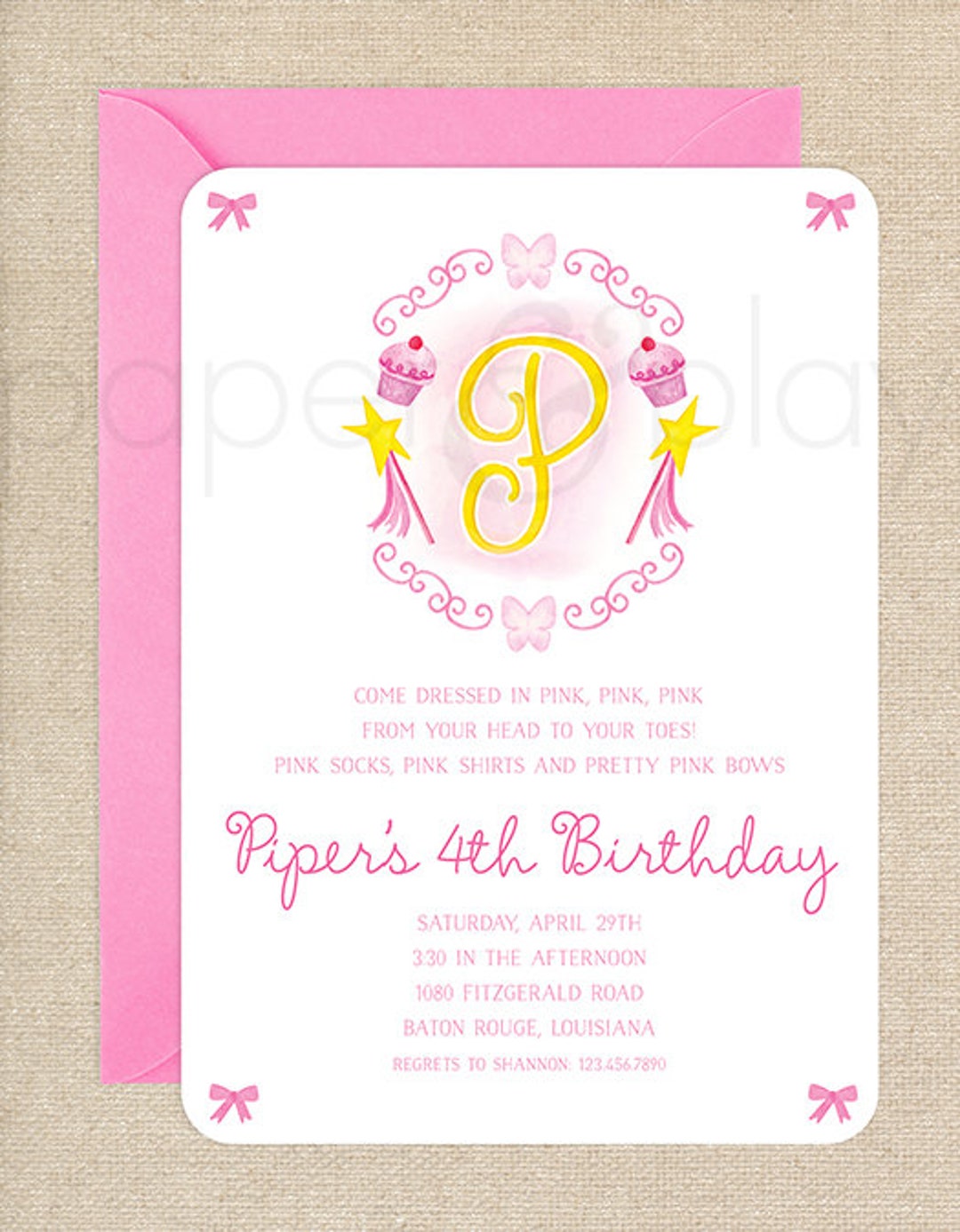 Watercolor Pinkalicious Invitation // Digital // Pink // Birthday ...