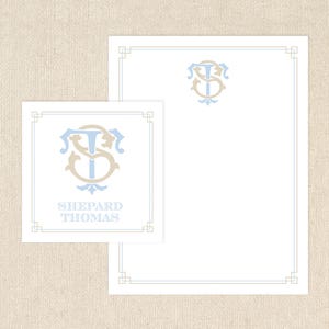 Greek Key Monogram Stationery Set // notecards // calling cards // enclosure cards // monogram gifts image 3