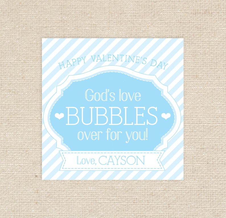 Printable God's Love Valentine Bubble Tags - Etsy