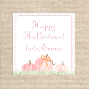 Digital Pink Pumpkin Tags