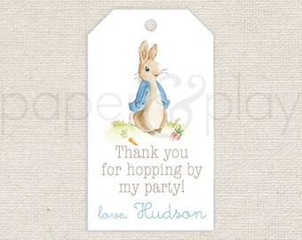 Printed Watercolor Peter Rabbit Favor Tags