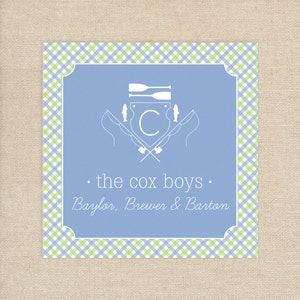 25 Boys Personalized Fishing 3"x3" Enclosure Cards