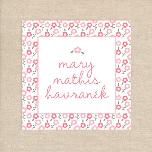 25  Personalized Enclosure Cards - Pink Floral