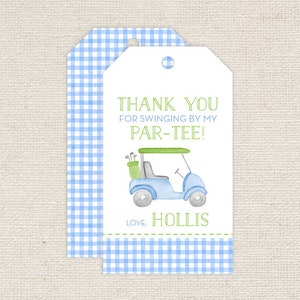 Watercolor Golf Cart Favor Tags