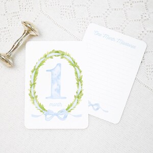 Watercolor Blue Baby Milestone Cards // Month Cards // Baby Shower ...