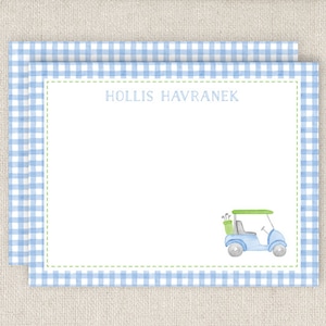 Watercolor Golf Cart Thank you Note Cards