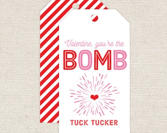 Printable Valentine You're the Bomb Tags