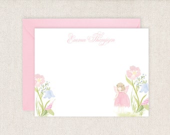 Watercolor Garden Fairy Thank you Note Cards