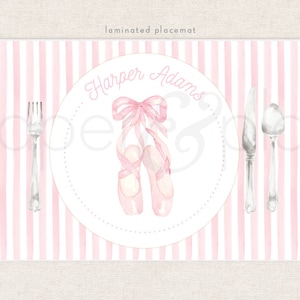 Personalized Watercolor Ballet Laminated Placemat