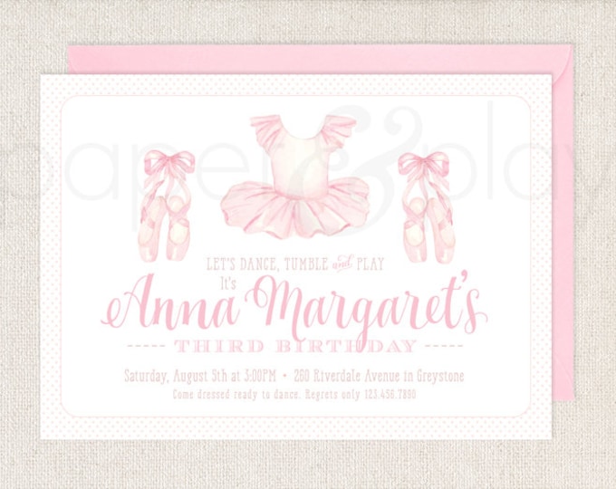 Watercolor Ballet Invitations // Printable // Printed // - Etsy