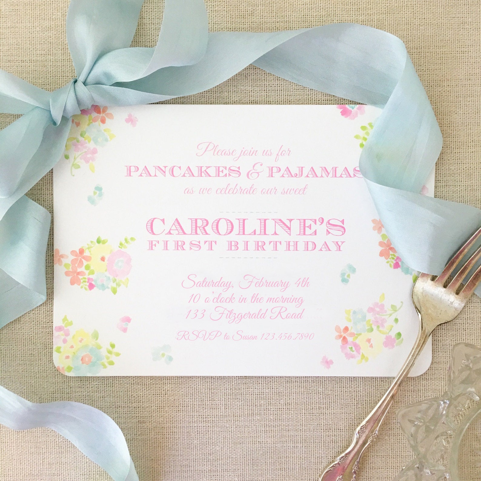 Watercolor Floral Invitations // Printable // Printed // | Etsy