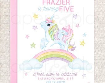 Watercolor My Little Pony Invitations // printable // printed // digital // birthday // rainbow // rainbow dash // birthday // rainbow