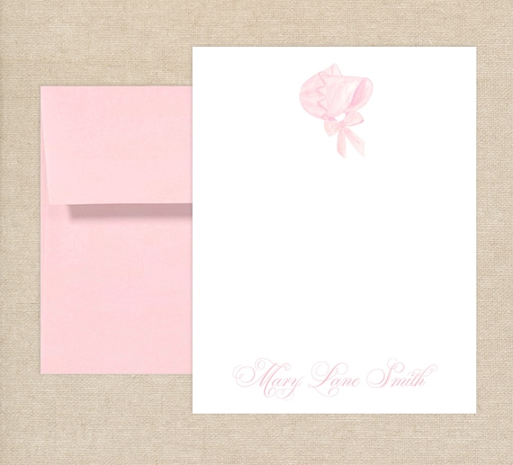 Personalized Bonnet Flat Thank You Card
